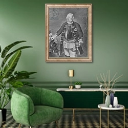 «Friedrich Wilhelm I, King of Prussia» в интерьере гостиной в зеленых тонах