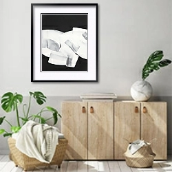 «Prints on white» в интерьере современной комнаты над комодом