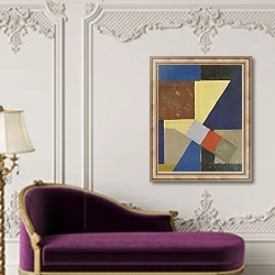 «Abstract composition, 1923-25» в интерьере в классическом стиле над банкеткой