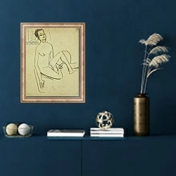 «Nude Boy; Knabenakt, 1907» в интерьере в классическом стиле в синих тонах