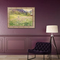 «Girl in a Field of Poppies» в интерьере в классическом стиле в фиолетовых тонах