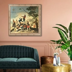 «The Kite, 1777-78» в интерьере классической гостиной над диваном
