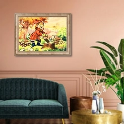 «Leo the Friendly Lion 48» в интерьере классической гостиной над диваном