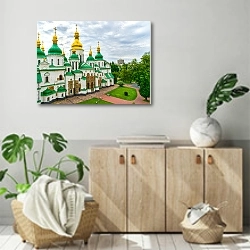 «Украина, Киев. Церковь Святой Софии» в интерьере современной комнаты над комодом