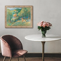 «Le Déjeuner Sur L’herbe» в интерьере в классическом стиле над креслом