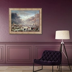 «Landscape in Winter» в интерьере в классическом стиле в фиолетовых тонах
