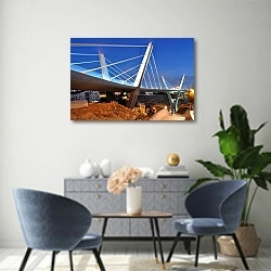 «Иордания. Амман. Мост» в интерьере современной гостиной над комодом