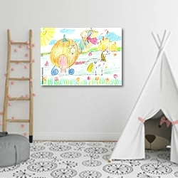 «Сказка про Золушку» в интерьере детской комнаты для девочки с шалашом
