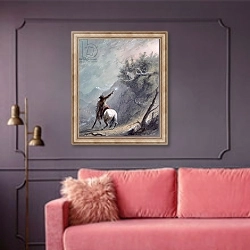 «Shooting a Cougar» в интерьере гостиной с розовым диваном