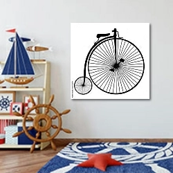«Пенни-фартинг или высокий велосипед» в интерьере детской комнаты для мальчика в морской тематике