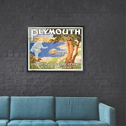 «Plymouth» в интерьере в стиле лофт с черной кирпичной стеной