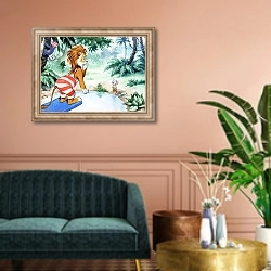 «Leo the Friendly Lion 50» в интерьере классической гостиной над диваном