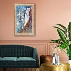 «Hermes Descending» в интерьере классической гостиной над диваном