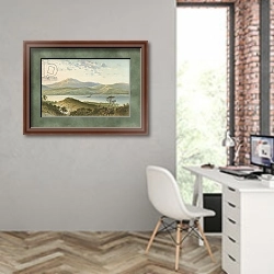 «Loch Ness, from above the Fall of Foyers» в интерьере современного кабинета на стене