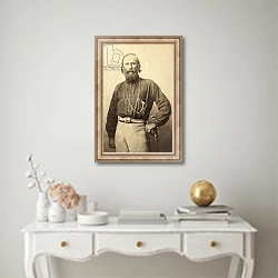 «Giuseppe Garibaldi, from a 19th century photograph» в интерьере в классическом стиле над столом