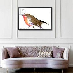 «A magical little robin called Wisp, 2011,» в интерьере гостиной в классическом стиле над диваном