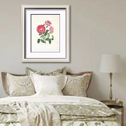 «Rosa gallica.» в интерьере спальни в стиле прованс над кроватью