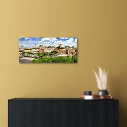 «Италия. Руины торговых зданий на форуме Траяна в Риме.Панорама» в интерьере современной квартиры над комодом