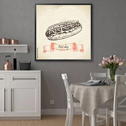 «Иллюстрация с хот-догом» в интерьере современной кухни