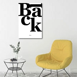 «Black» в интерьере комнаты в скандинавском стиле с желтым креслом