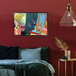«abstract 37» в интерьере спальни с акцентной стеной