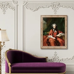 «Portrait of Madame Maria Leszczynska 1748» в интерьере в классическом стиле над банкеткой