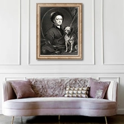 «Self Portrait, from 'Gallery of Portraits', published in 1833» в интерьере гостиной в классическом стиле над диваном