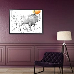 «a cow» в интерьере в классическом стиле в фиолетовых тонах