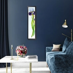 «Iris with Three Buds, 2010,watercolour» в интерьере в классическом стиле в синих тонах