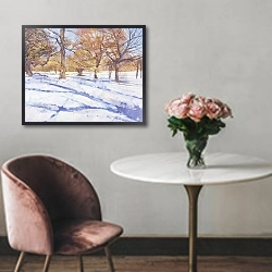 «Winter, Richmond Park» в интерьере в классическом стиле над креслом