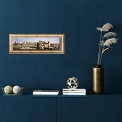 «Piazza Castello, Turin, engraved by F. Citterio» в интерьере в классическом стиле в синих тонах