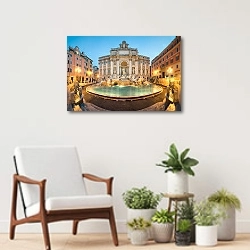 «Италия, Рим, фонтан Треви» в интерьере современной комнаты над креслом