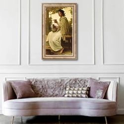 «Bacchante» в интерьере гостиной в классическом стиле над диваном