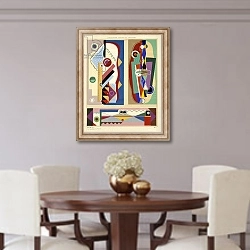 «Abstract designs, from 'Decorations and Colours', published 1930» в интерьере столовой в классическом стиле