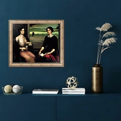 «Portrait of Angeles and Fuensanta» в интерьере в классическом стиле в синих тонах