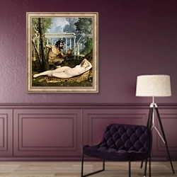 «Пан и Венера» в интерьере в классическом стиле в фиолетовых тонах