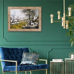 «The birdtrap» в интерьере в классическом стиле с зеленой стеной