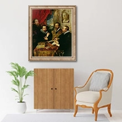 «The Four Philosophers, c.1611-12» в интерьере в классическом стиле над комодом