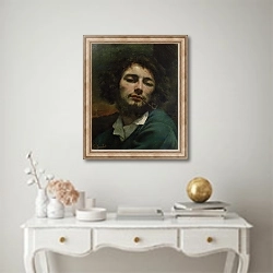 «Self Portrait or, The Man with a Pipe, c.1846» в интерьере в классическом стиле над столом