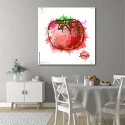 «Акварельный томатный эскиз» в интерьере современной столовой
