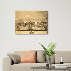 «Вид Зимнего Дворца» в интерьере современной светлой гостиной над диваном