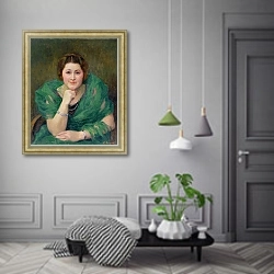 «Portrait of a Russian Woman with a Green Scarf» в интерьере коридора в классическом стиле