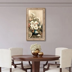 «Chrysanthemums No. 5» в интерьере столовой в классическом стиле
