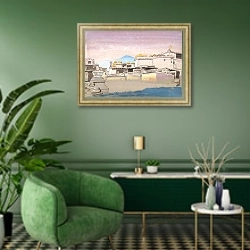 «Карданг. Этюд» в интерьере гостиной в зеленых тонах