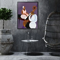 «Lavender Jazz, 2007» в интерьере комнаты в этническом стиле