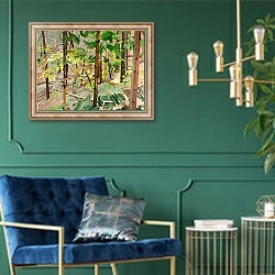 «Forêt 9 ,2015» в интерьере в классическом стиле с зеленой стеной