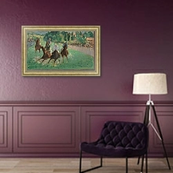 «At the Races, c.1875» в интерьере в классическом стиле в фиолетовых тонах