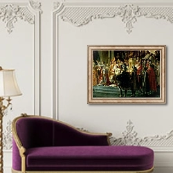 «The Consecration of the Emperor Napoleon -6» в интерьере в классическом стиле над банкеткой