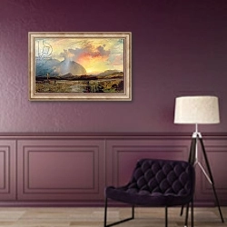 «Sunset Vespers at the Old Rugged Cross» в интерьере в классическом стиле в фиолетовых тонах