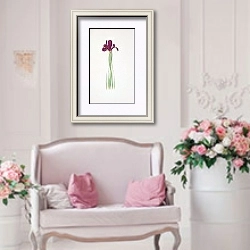 «Iris filifolia» в интерьере гостиной в стиле прованс над диваном